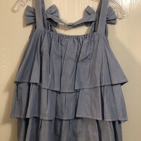 Casual blue and white striped top. - Picture 1 of 5